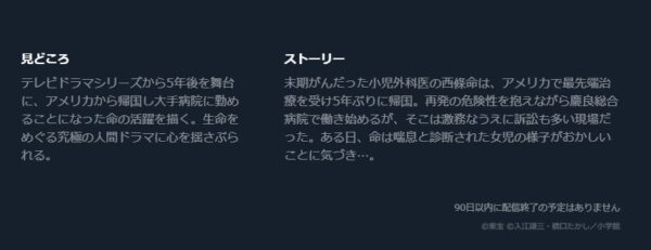 U-NEXT ドラマ 最上の命医 2016 無料動画配信